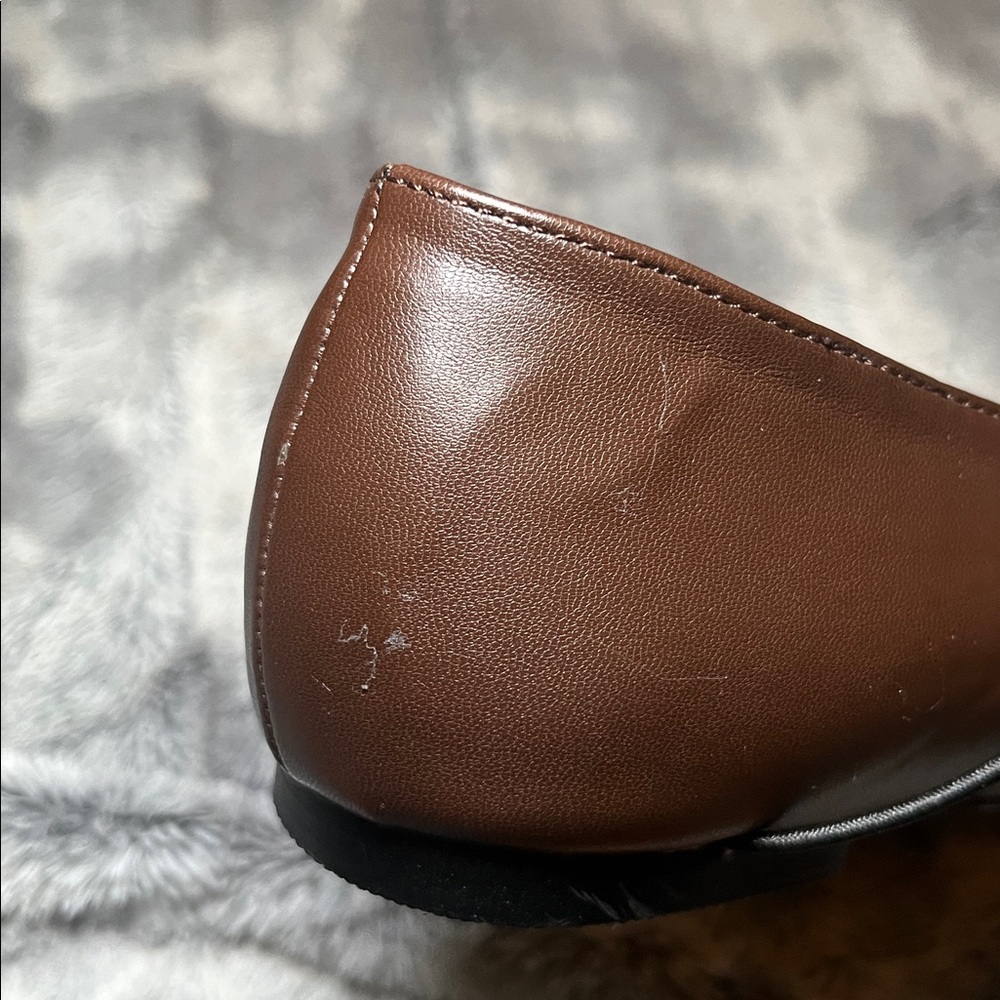 Brown Square-Toe Crisscross Strap Flats - Picture 17 of 17